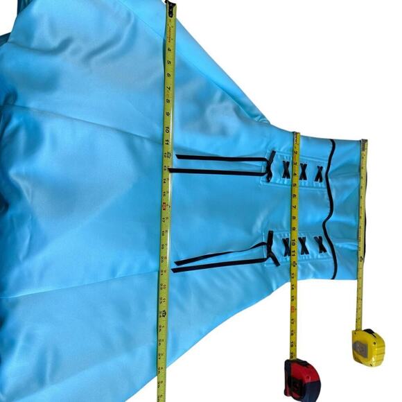 Vtg 80s 90s Jessica McClintock For Gunne Sax Strapless Dress Maxi 5/6 Blue NWT - Picture 10 of 15